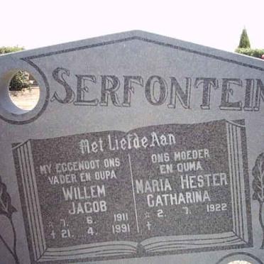 SERFONTEIN Willem Jacob 1911-1991 &amp; Maria Hester Catharina 1922-