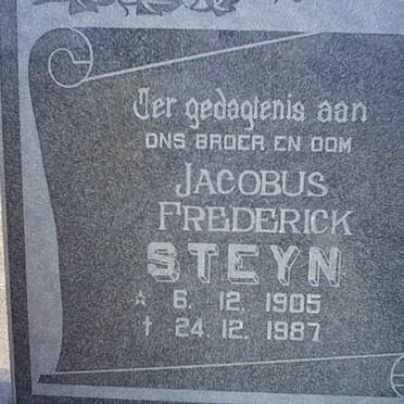 STEYN Jacobus Frederick 1905-1987