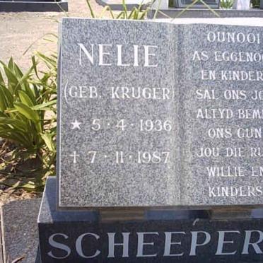 SCHEEPERS Nelie nee KRUGER 1936-1987