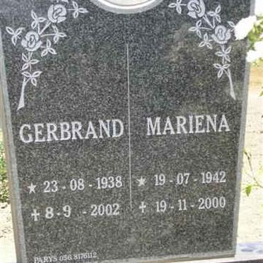 STEYN Gerbrand 1938-2002 &amp; Mariena 1942-2000