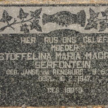 SERFONTEIN Stoffelina Maria Magritha nee JANSE VAN RENSBURG 1858-1947