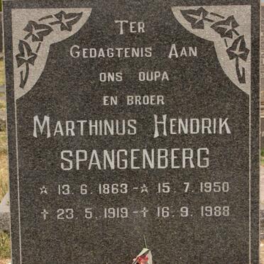 SPANGENBERG Marthinus Hendrik 1863-1919 :: SPANGENBERG Marthinus Hendrik 1950-1988