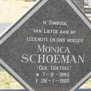 SCHOEMAN Monica nee COETSEE 1940-1980