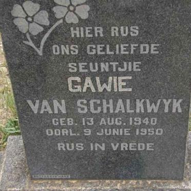 SCHALKWYK Gawie, van 1940-1950