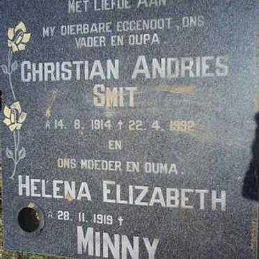SMITH Christian Andries 1914-1992 &amp; Helena Elizabeth Nee MINNY 1919-??