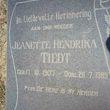 TIEDT Jeanette Hendrika 1907-1985