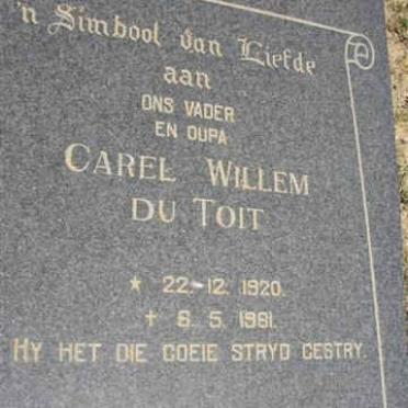 TOIT Carel Willem, du 1920-1981