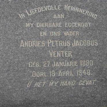 VENTER Andries Petrus Jacobus 1880-1948