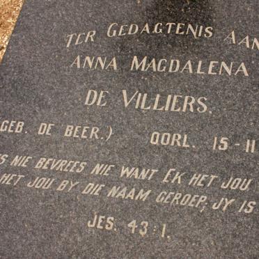 VILLIERS Anna Magdalena, de nee DE BEER -1976