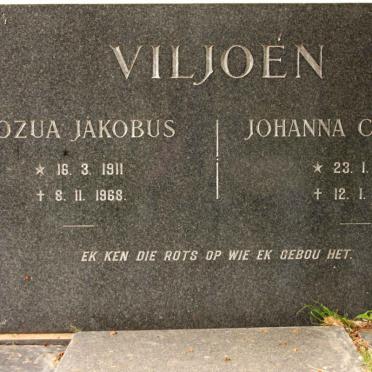 VILJOEN Jozua Jakobus 1911-1968 &amp; Johanna Cathrina 1910-1969