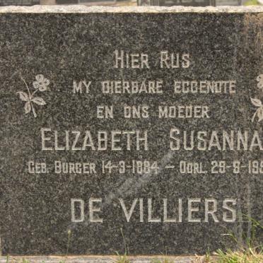 VILLIERS Elizabeth Susanna, de nee BURGER 1884-1959