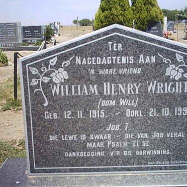 WRIGHT William Henry 1915-1996