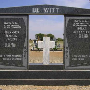 WITT Johannes Hendrik Jacobus, de 1955-1992 :: DE WITT Josias Alexander 1925-1992
