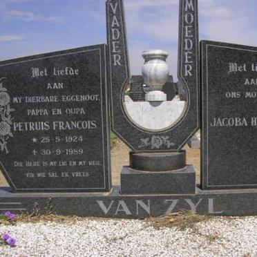 ZYL Petruis Francois, van 1924-1989 &amp; Jacoba Hendrika