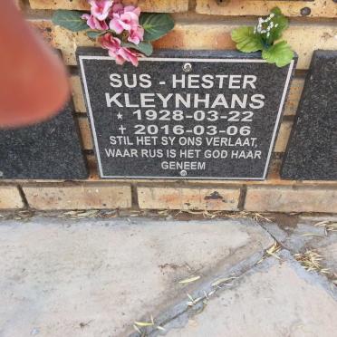 KLEYNHANS Hester 1928-2016
