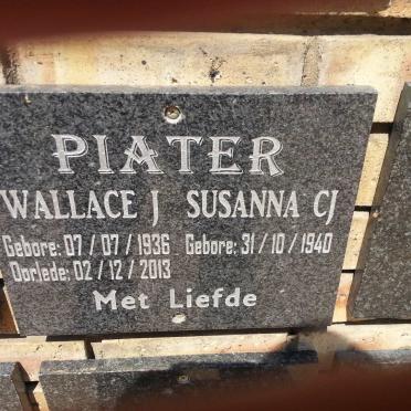 PIATER Wallace J. 1936-2013 &amp; Susanna C.J. 1940-