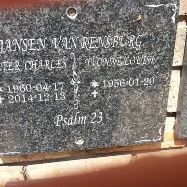 RENSBURG Pieter Charles, Jansen van 1960-2014 &amp; Yvonne Louise 1956-
