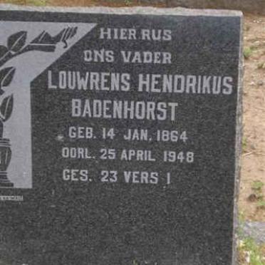 BADENHORST Louwrens Hendrikus 1864-1948