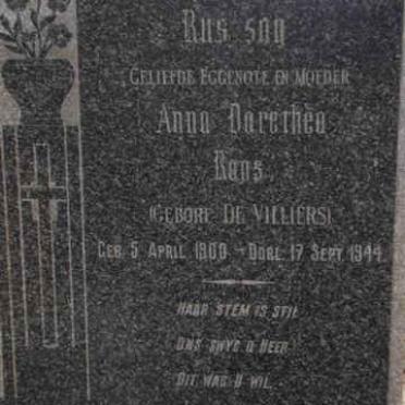 ROOS Anna Dorethea nee DE VILLIERS 1900-1944