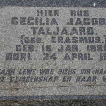 TALJAARD Cecilia Jacoba nee ERASMUS 1888-1942