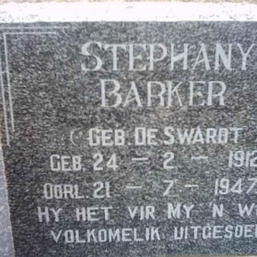 BARKER Stephany nee DE SWARDT 1912-1947