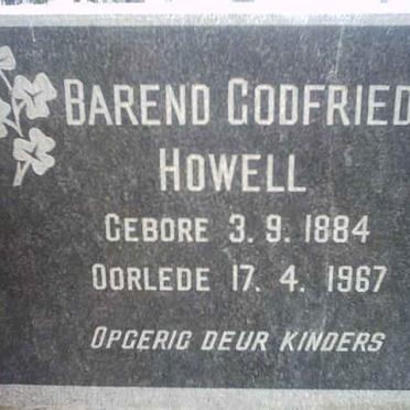 HOWELL Barend Godfried 1894-1967