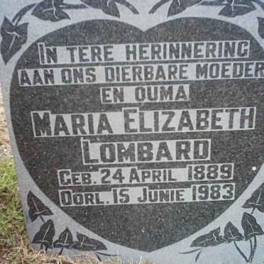 LOMBARD Maria Elizabeth 1889-1983