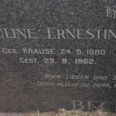 BECKMANN Pauline Ernestine nee KRAUSE 1880-1962
