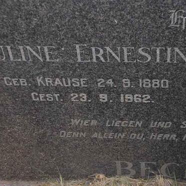 BECKMANN Pauline Ernestine nee KRAUSE 1880-1962