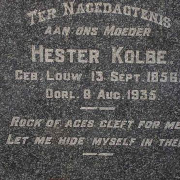 KOLBE Hester nee LOUW 1856-1935