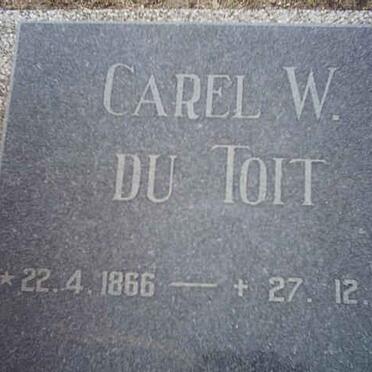 TOIT Carel W., du 1866-1935