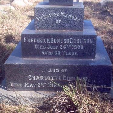 COULSON Frederick Edmund -1900 &amp; Charlotte -1922