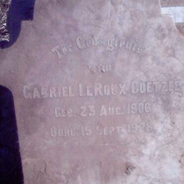 COETZEE Gabriel Le Roux 1906-1928