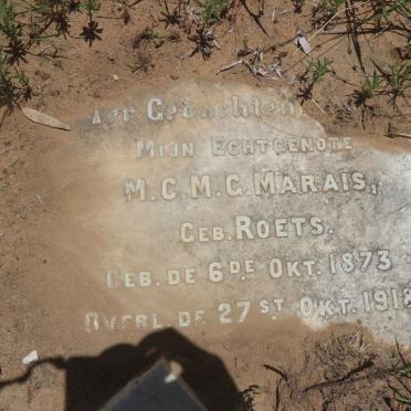 MARAIS M.C.M.G. nee ROETS 1873-1918