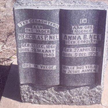 NEL Hercules P. 1861-1940 &amp; Anna B. GROBLER 1865-1928