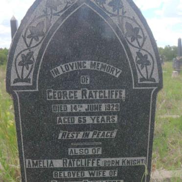 RATCLIFFE George -1929 &amp; Amelia KNIGHT -1949