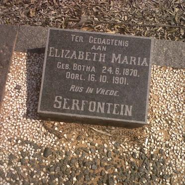 SERFONTEIN Elizabeth Maria nee BOTHA 1870-1901