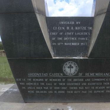 6. SA War Graves Board monument