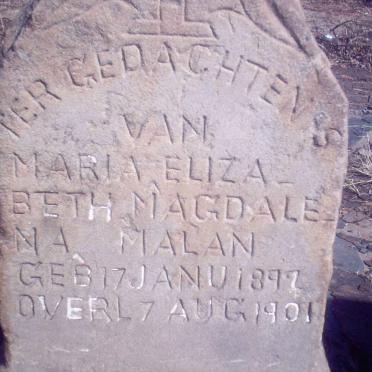 MALAN Maria Elizabeth Magdalena 189?-1901