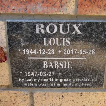 ROUX Louis 1944-2017 &amp; Babsie 1947-