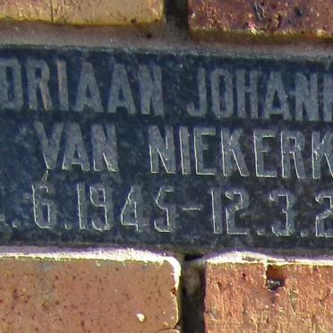 NIEKERK Adriaan Johannes, van 1945-2005