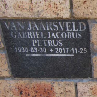 JAARSVELD Gabriel Jacobus Petrus, van 1930-2017