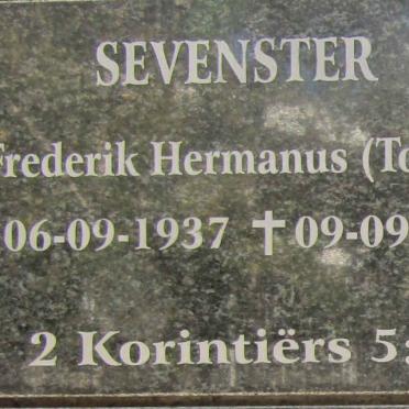 SEVENSTER Frederik Hermanus 1937-2008