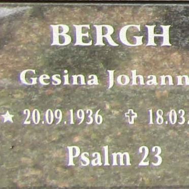 BERGH Gesina Johanna 1936-2020