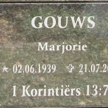 GOUWS Marjorie 1939-2020