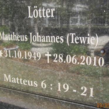 LOTTER Mattheus Johannes 1949-2010