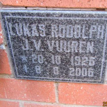 VUUREN Lukas Rudolph, J.v. 1926-2006