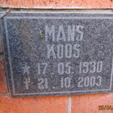 MANS Koos 1930-2003