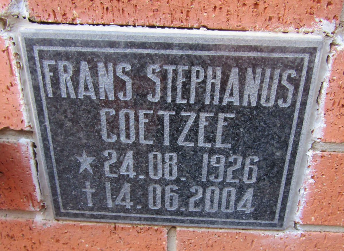 COETZEE Frans Stephanus 1926-2004