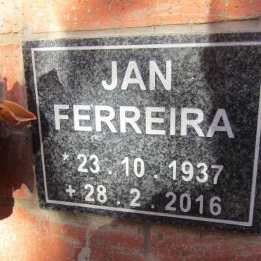 FERREIRA Jan 1937-2016